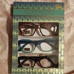 MAX STUDIO Premium Quality Reading Glasses Set of 3 Power +2.50